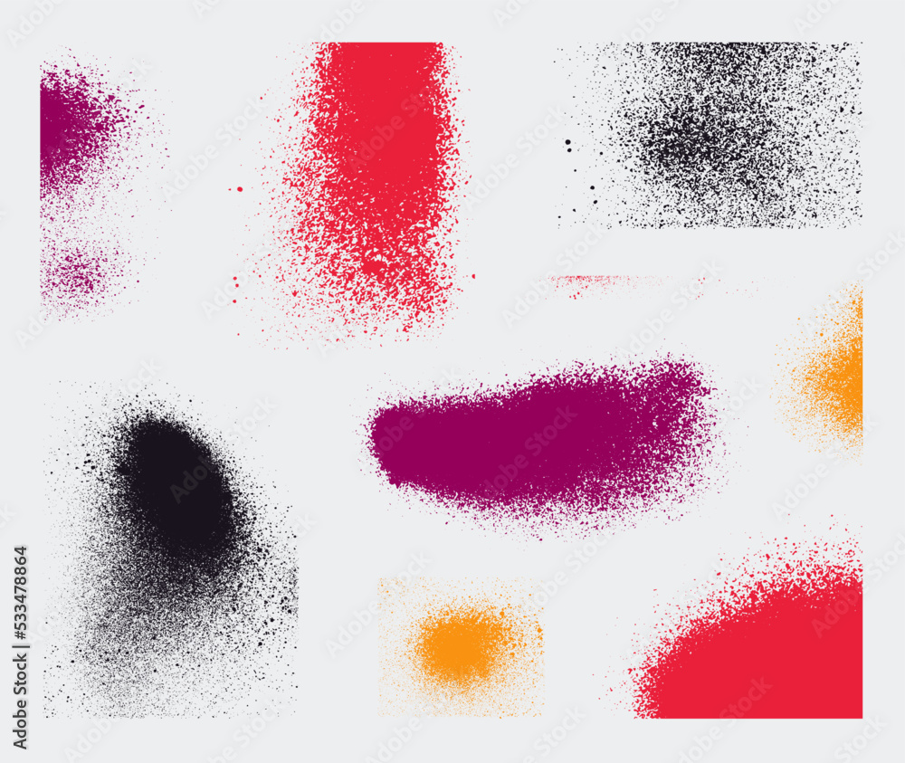 Poster vector set of splash colorful isolated stains textures. abstract vector grunge textures.