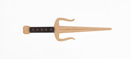 wood ninja knife isolated on white background