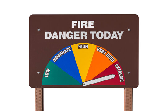 Extreme fire danger today sign isolated.