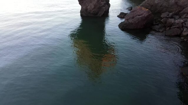 Scenic Quaco Head rock UNESCO Fundy Biosphere Reserve in Canada
