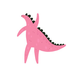 Cute dinosaur. Funny dino character. Vector cartoon illustration.
