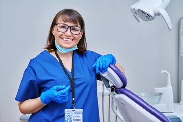 Portrait of a female doctor dentist in the office