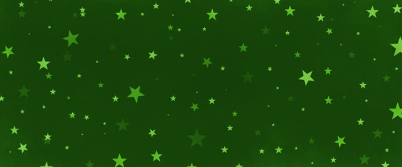 Stars on green background, elegant Christmas background design, starry sky in random pattern for holidays