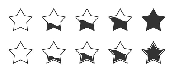 Star icons set. Vector illustration.