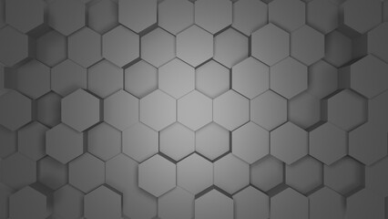 Dark gray hexagons or honeycomb background, hexagonal wallpaper