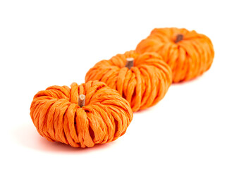 Three Decorative Pumpkin on a White Background