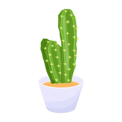 Cactus plant flat illustration, editable design 