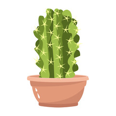 Cactus plant flat illustration, editable design 