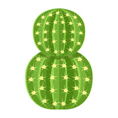 Cactus plant flat illustration, editable design 