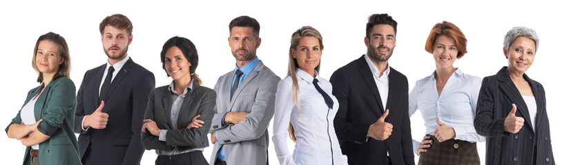 Business people team on white