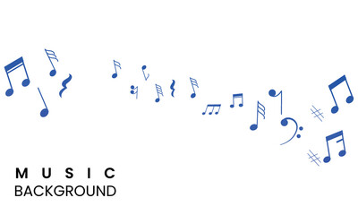 music background vector. musical pentagram waves notes background - obrazy, fototapety, plakaty