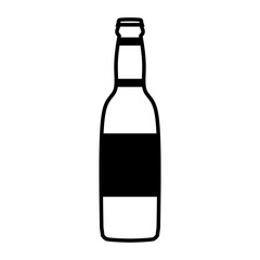Beer bottle line icon on white background. Vector illustration element and flat vector illustration. Symbol, logo illustration and Business vector icon.
