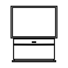 Retro line art icon with black television line icon. Modern technology device screen. Business vector icon and social media. Vector background isolated white line illustration.