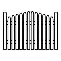 Icon fence vector illustration line and outline wooden design symbol barrier. Wood farm sign wall picket country and isolated plank garden. Graphic gardening black object line icon or protection gate.