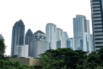 skyscrapers in downtown city. amazing for design or brochure or company profile