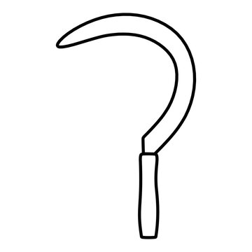 recommend clip art: Icon vector agriculture farm sickle symbol illustration and line sign farmer harvesting agricultural equipment. Wheat farming harvest industry outline design and gardening scythe tool for field plant.