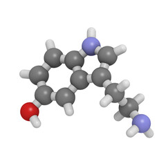 Serotonin neurotransmitter molecule.