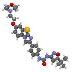 Quizartinib investigational acute myeloid leukemia (AML) drug, chemical structure