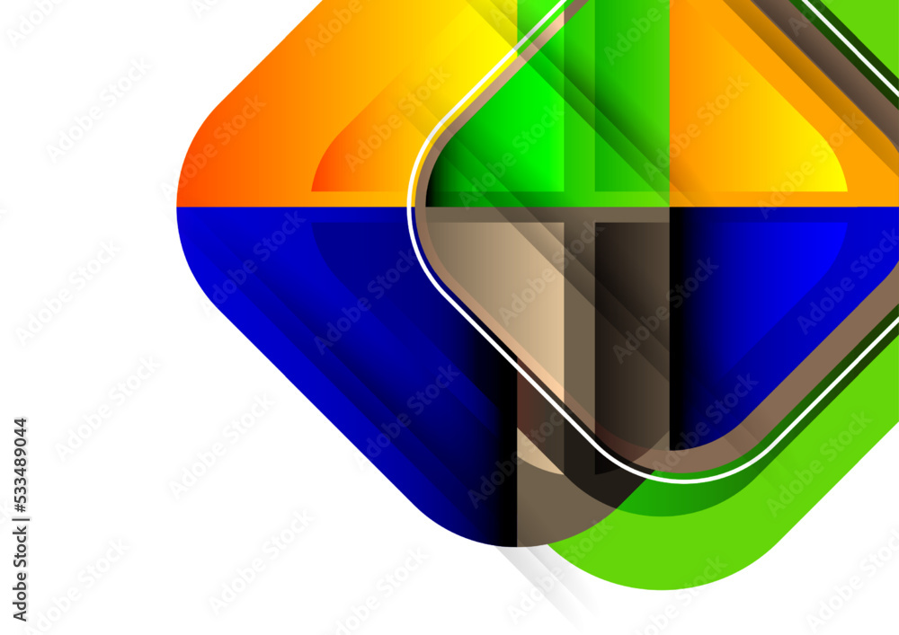Aufkleber abstract geometric background with space for your text. modern overlapping rounded squares. unusual 