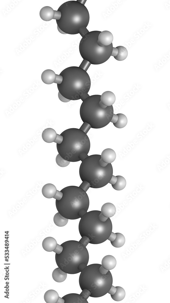 Wall mural polyethylene (pe, polythene, polyethene) plastic, chemical structure - linear fragment (detail).