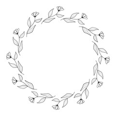 Abstract floral frame background vector.  Invitation design with leaves