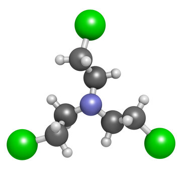 Nitrogen mustard HN-3 molecule. Used as blister agent (chemical warfare agent) and anticancer drug.