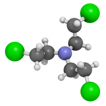 Nitrogen mustard HN-3 molecule. Used as blister agent (chemical warfare agent) and anticancer drug.