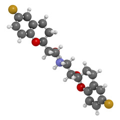 Nebivolol beta blocker hypertension drug, chemical structure.
