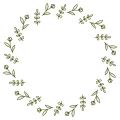 Abstract floral frame background vector.  Invitation design with leaves