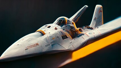 Fototapeta premium futuristic spacecraft spaceship in outer space ship HD