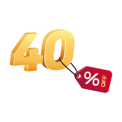 40% sale tag number