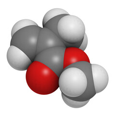 Methyl methacrylate molecule, poly(methyl methacrylate) or acrylic glass building block.