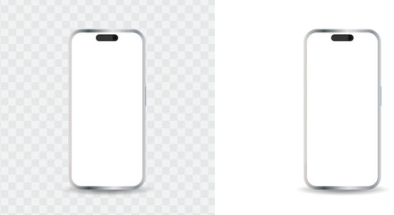 Modern smartphone device mockup isolated on white background