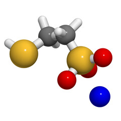 Mesna cancer chemotherapy adjuvant and mucolytic drug, chemical structure.