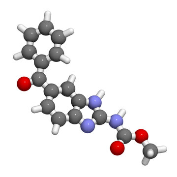 Mebendazole Anthelmintic Drug, Chemical Structure.