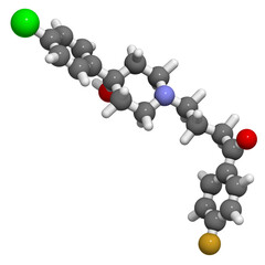 Haloperidol antipsychotic (neuroleptic) drug, chemical structure.