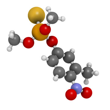 Fenitrothion phosphorothioate insecticide molecule.