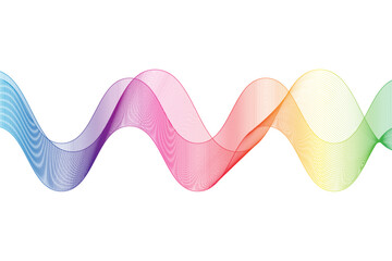 Rainbow waves on the white background. Vector illustration.