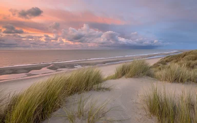 Poster de jardin Mer du Nord, Pays-Bas Vue depuis la dune sur la mer du Nord