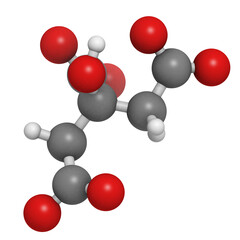 Fototapeta premium Citric acid, molecular model