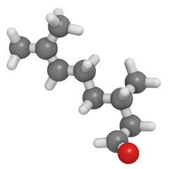 Citronellal molecule, chemical structure