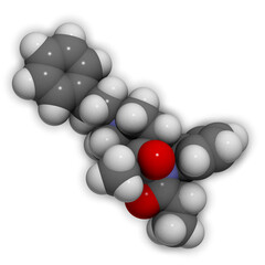 Carfentanil (carfentanyl) synthetic opioid drug molecule.