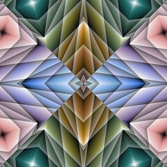 3d effect - abstract complementary  kaleidoscopic color gradient  graphic 