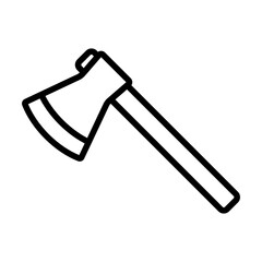 Ax icon. Black contour linear silhouette. Side view. Editable strokes. Vector simple flat graphic illustration. Isolated object on a white background. Isolate.
