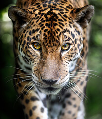 Fototapeta na wymiar Panthera onca, Jaguar eyes, stalking