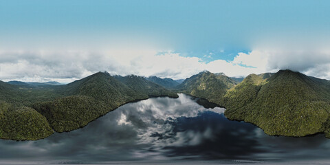 shore of the Sargazo lagoon, in the Alerce Andino National Park 360 pic