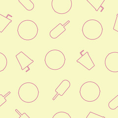 beach vector ice cream and drinks seamless pattern