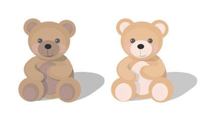 Obraz na płótnie Canvas set of two teddy bears