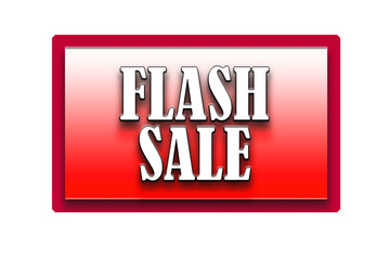 Red colored display with inscription Flash Sale inside of signboard. Shopping and sell concept.