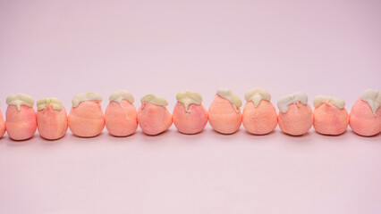 Marshmallow candy isolated on a white background.